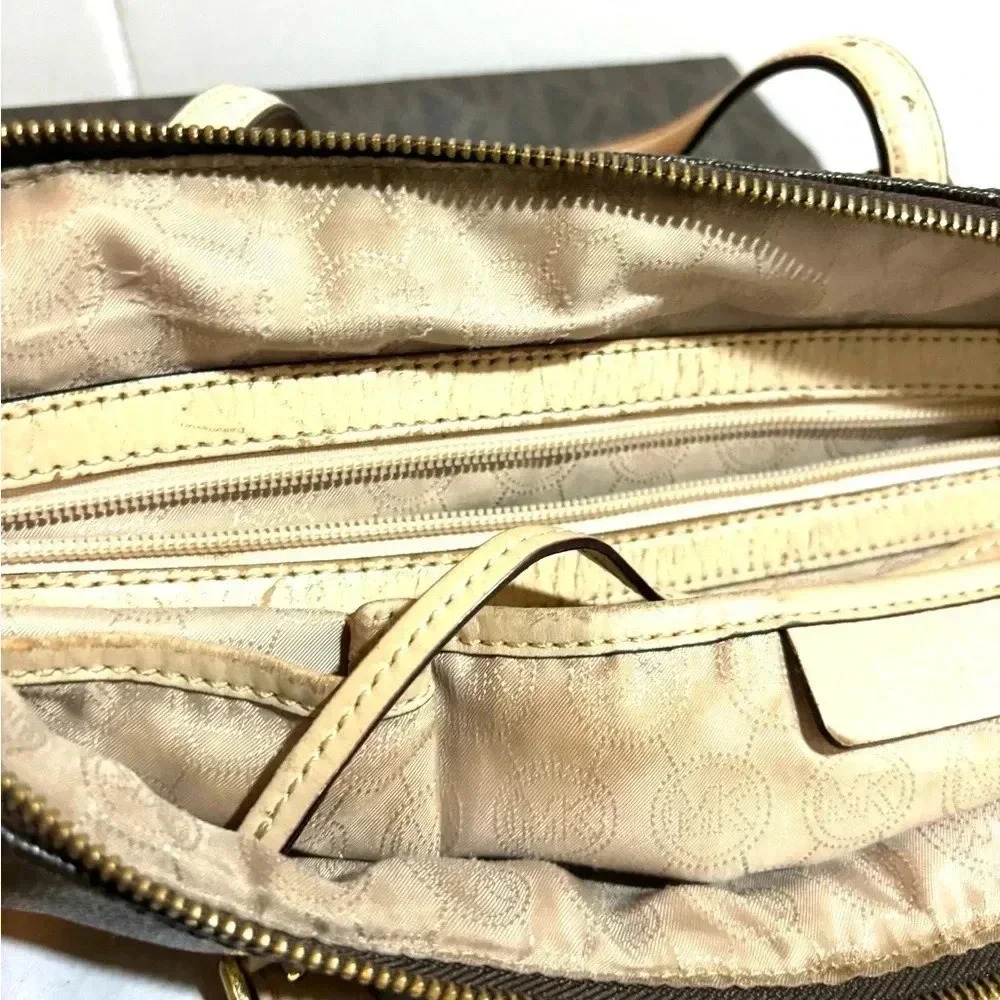 Michael Kors Mk Signature Print Canvas Hobo Handb… - image 7